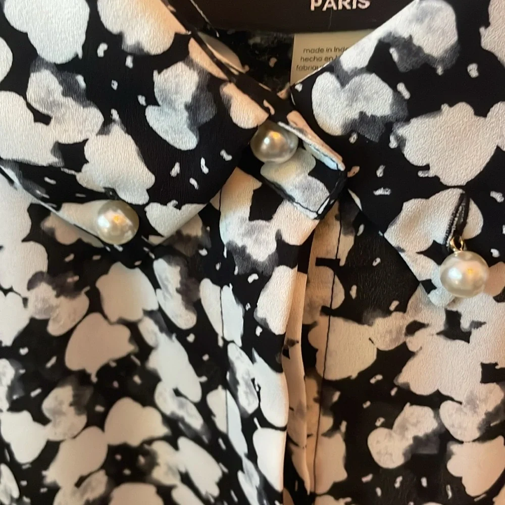 Karl Lagerfeld Monochrome Patterned Top - Picture 3 of 5